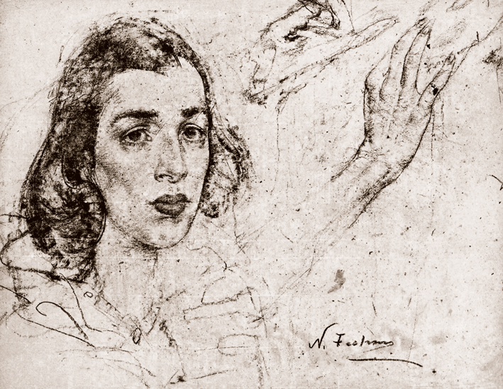  Nicolai Ivanovich Fechin —— 带手的人像习作